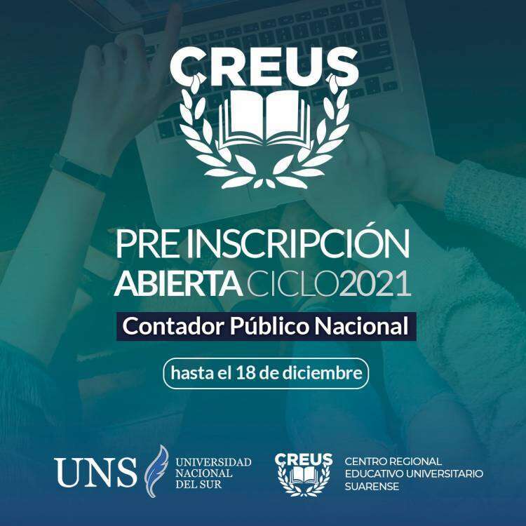 INGRESO 2021 CREUS-UNS - Está abierta la pre-inscripción para la carrera de Contador Público 2021