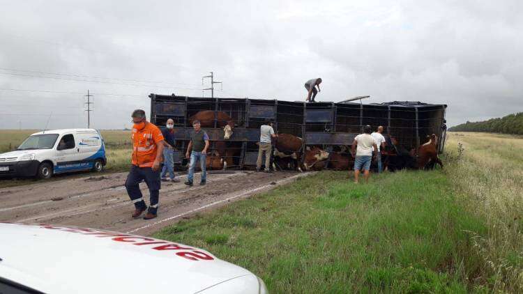 Un milagro evitó la tragedia: se distrajo y volcó su camión