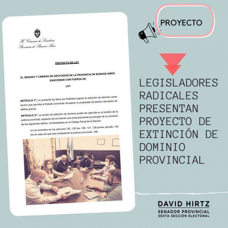 Legisladores Radicales presentan Proyecto de Extinción de Dominio Provincial