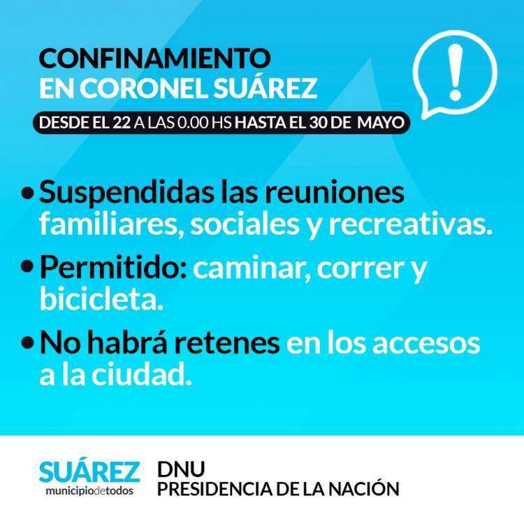 Confinamiento en Coronel Suárez