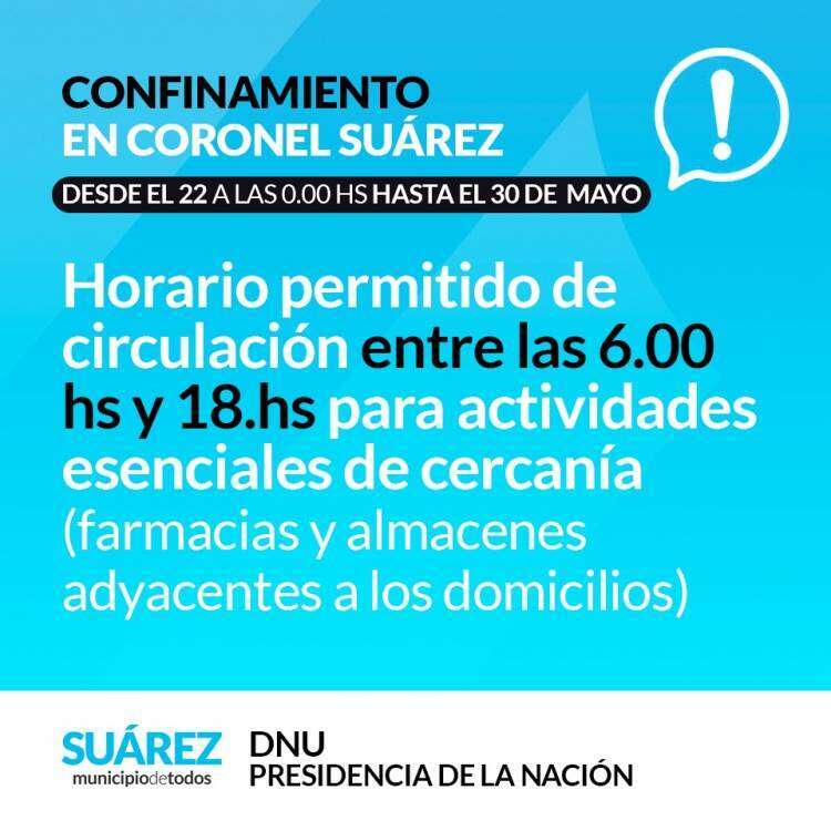 Confinamiento en Coronel Suárez