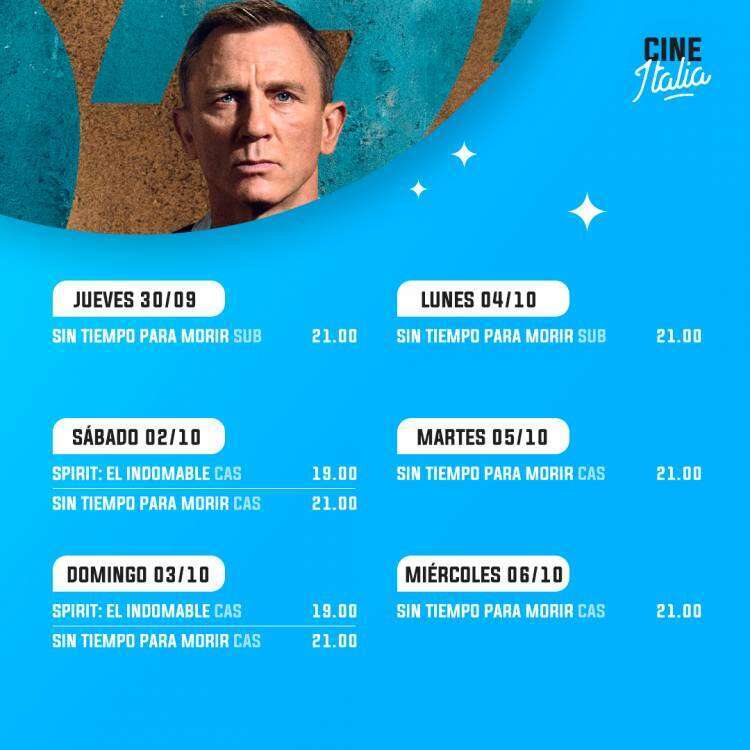 Cartelera del Cine Italia para este fin de semana