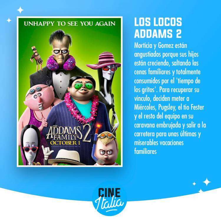 Cartelera del Cine Italia para este fin de semana