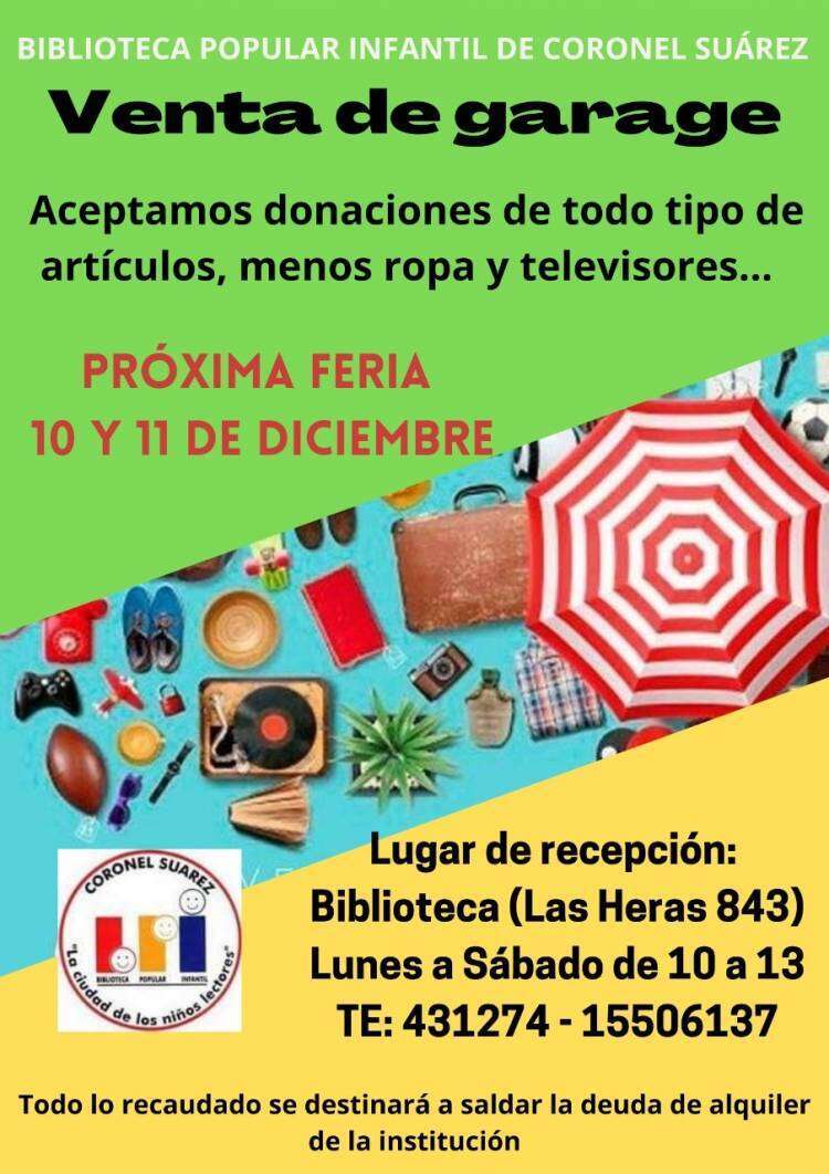 La Biblioteca Popular Infantil organiza una venta de garage