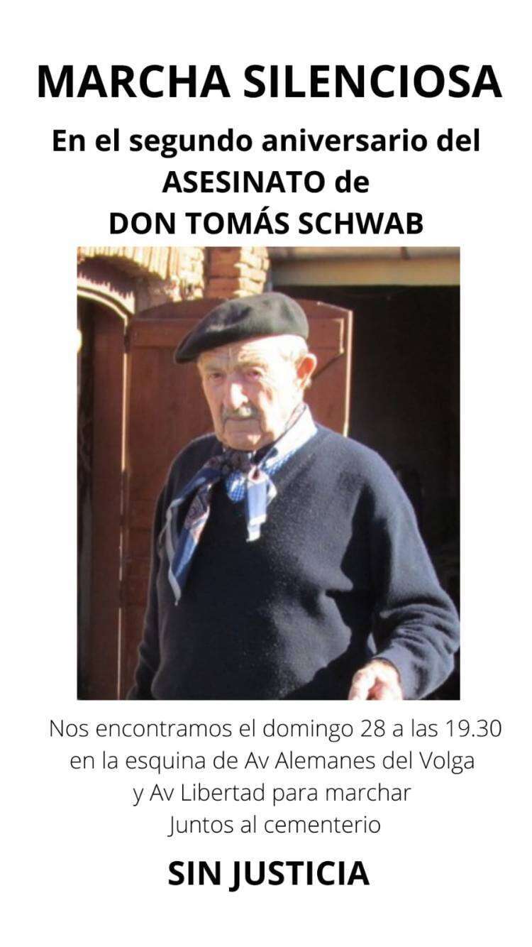 Convocan a una marcha silenciosa por el 2º aniversario de la muerte de Tomás Schwab