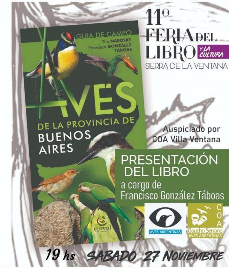 El Club de Observadores de Aves invita a la comunidad a la 11º Feria del libro y la Cultura en Sierra