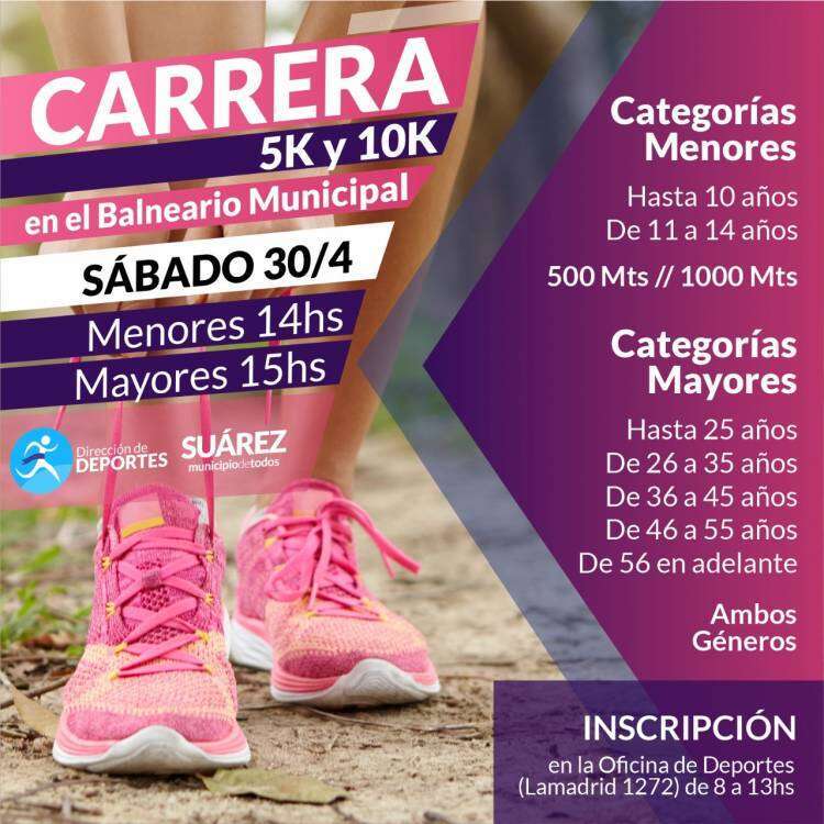 Deportes: sumate a correr 5k o 10k en el balneario municipal