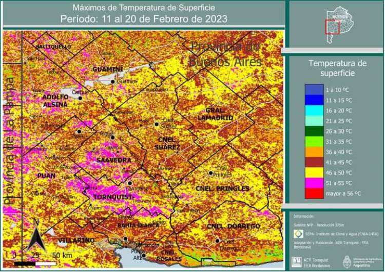 Después del calor extremo, la irrupción de un frente frío provocó un marcado descenso de la temperatura en el centro del país