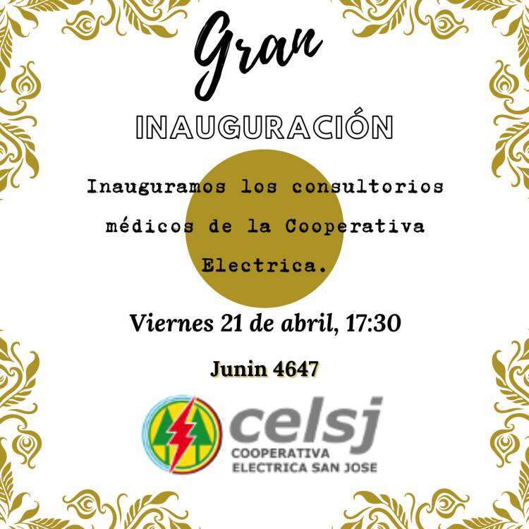 Inauguración de los consultorios médicos de la Cooperativa Eléctrica San José