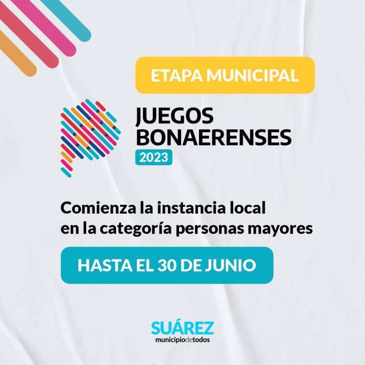 Juegos Bonaerenses 2023: Comienza la instancia local en la categoría personas mayores