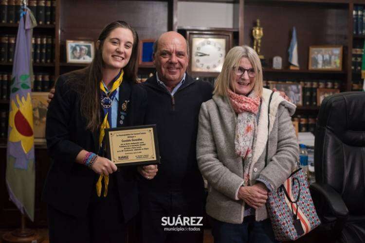 El Intendente Ricardo Moccero recibió a Candela González Presidenta del Consejo Mundial de la Asociacion Mundial de Guías y Guías Scout