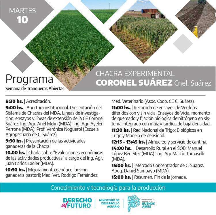 La Chacra Experimental MDA Coronel Suárez invita a conocer las innovaciones y los ensayos que lleva adelante