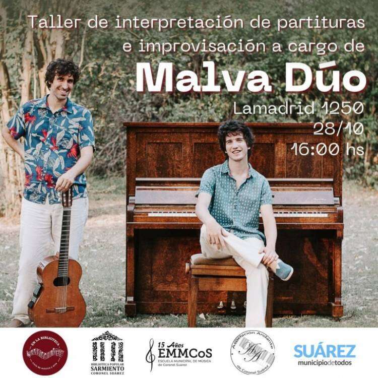 EMMCOS: Malva Dúo brindará una clase de interpretación de partituras e improvisación