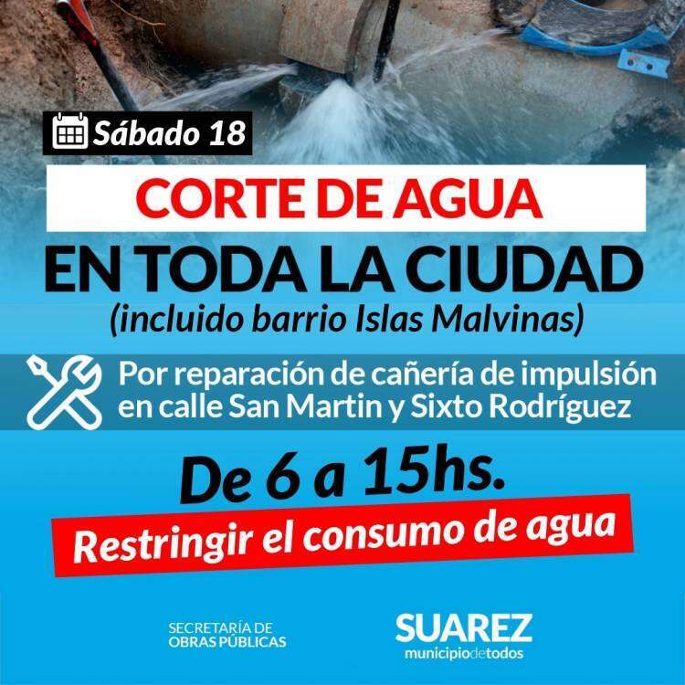 CORTE EN EL SUMINISTRO DE AGUA CORRIENTE