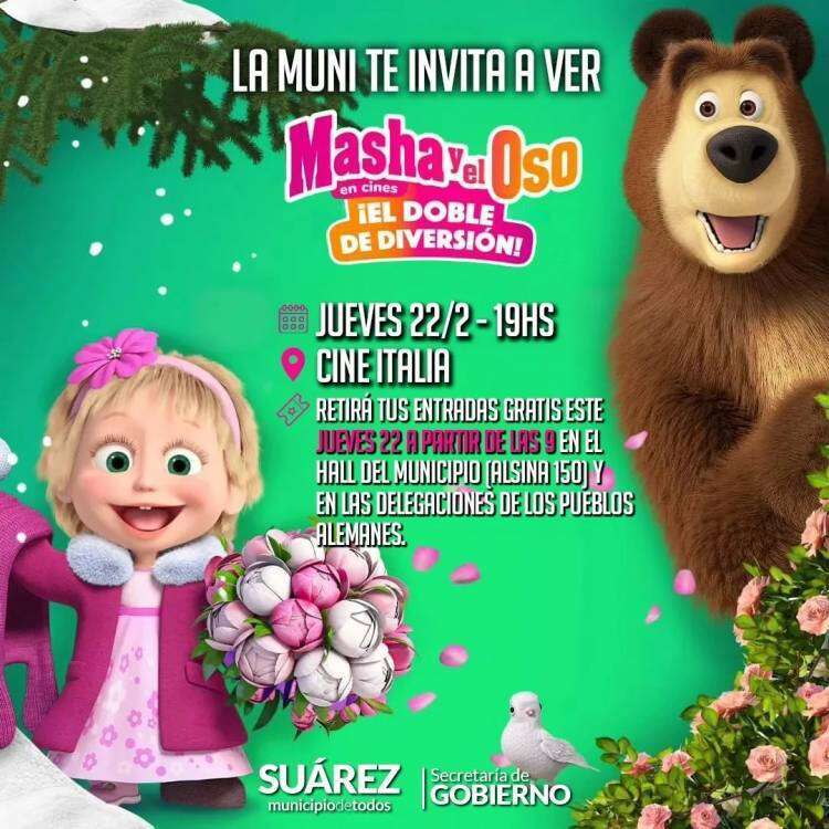 La Muni te invita a ver “Masha y el oso: el doble de diversión"