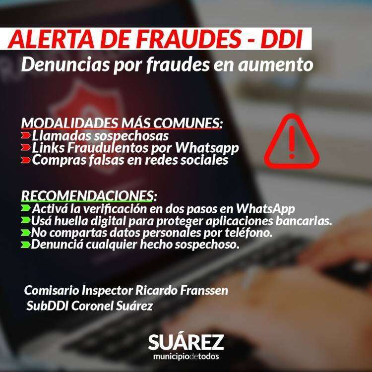La DDI alerta sobre el aumento de denuncias por fraudes
