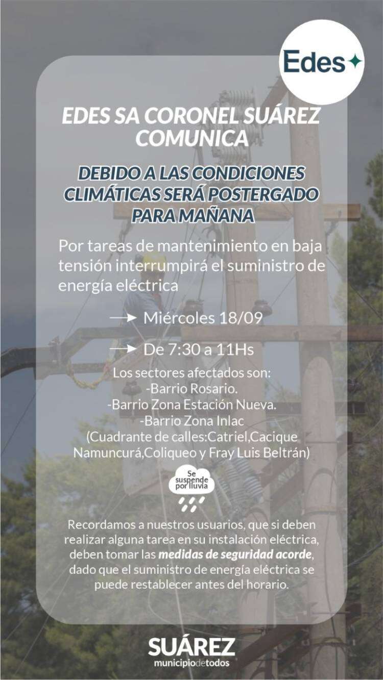 Edes SA Coronel Suárez comunica