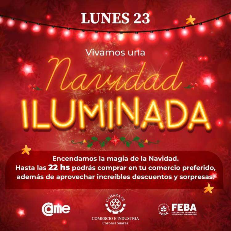 Lunes 23. Comercios céntricos atienden hasta las 22 horas