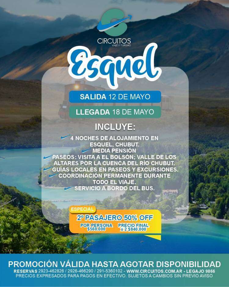 Circuitos Viajes y Turismo con salidas regionales, nacionales e internacionales