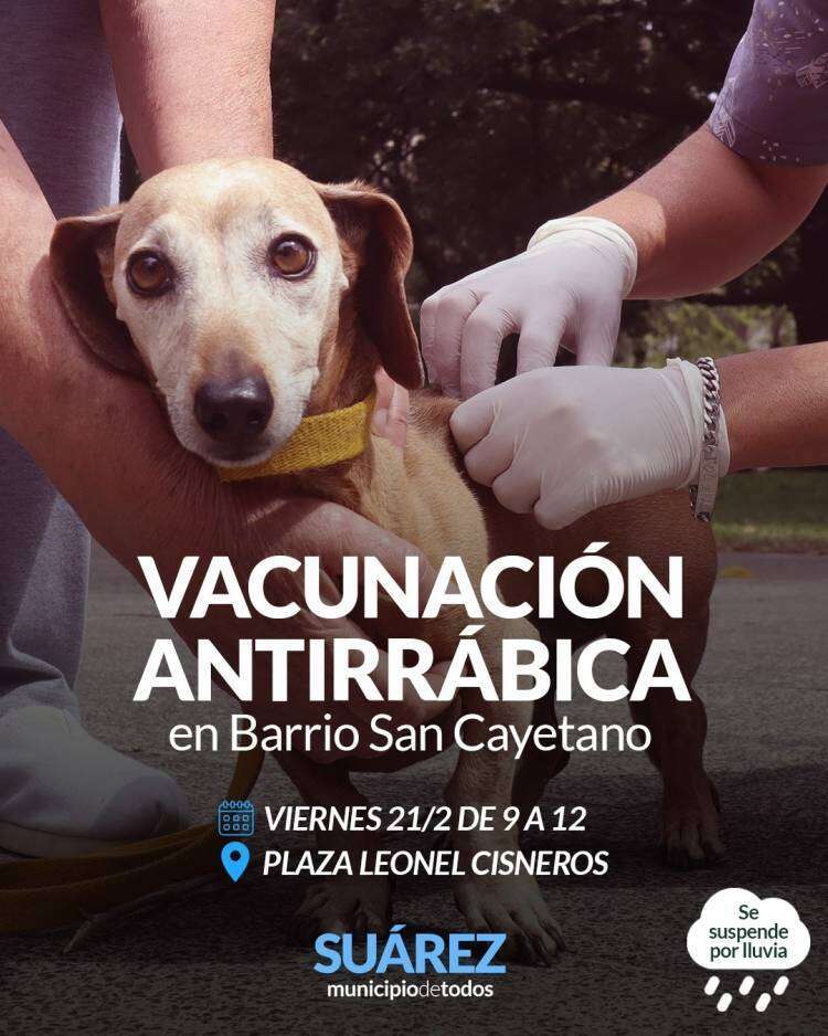 Campaña de vacunación antirrábica en Barrio San Cayetano