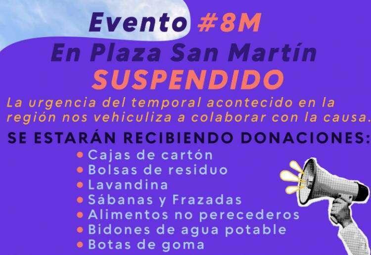 Evento 8 de Marzo suspendido