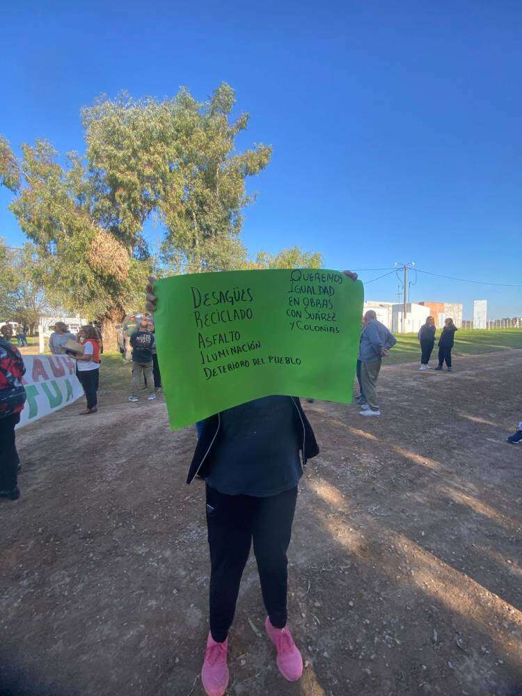Manifestación de los vecinos de Huanguelén