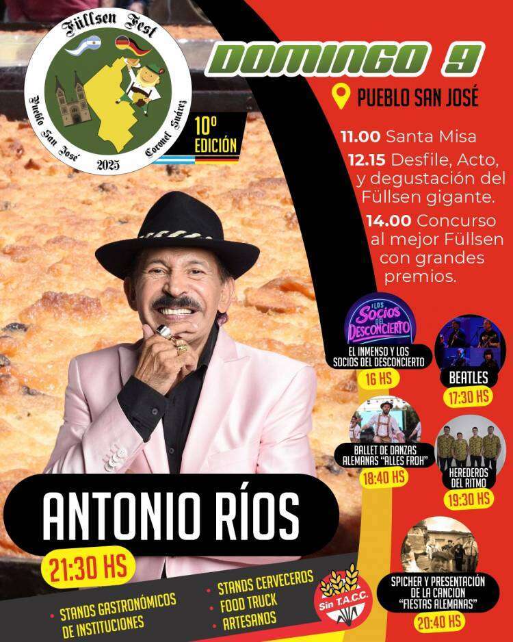 Antonio Ríos será el espectáculo central de la 10° edición de la Füllsen Fest