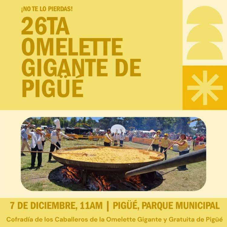 Cuenta regresiva para la 26ª edición de la Fiesta de la Omelette Gigante en Pigüé