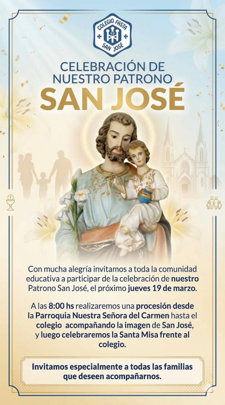 Día de San José: el Colegio Fasta invita a compartir una jornada de fe y comunidad