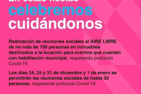 En estas fiestas celebramos cuidándonos