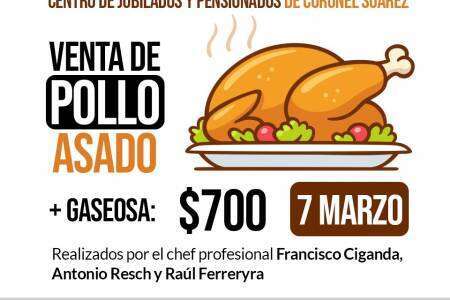 Centro de Jubilados de Coronel Suárez: venta de pollos asados