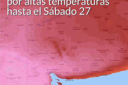 Servicio Meteorológico de Coronel Suárez: Advertencia Violeta por altas temperaturas