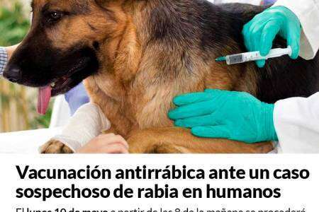 Vacunación antirrábica ante un caso sospechoso de rabia en humanos