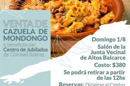 Venta de Cazuela de Mondongo a beneficio del Centro de Jubilados de Coronel Suárez*