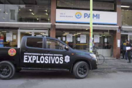 Otra amenaza de bomba en Bahía Blanca, ahora en la sede del PAMI