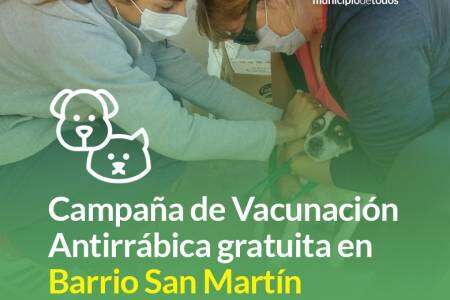Campaña de vacunación antirrábica gratuita en Barrio San Martín