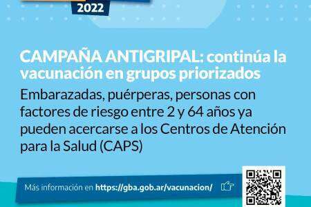 Campaña antigripal: Continúa la vacunación en grupos priorizados