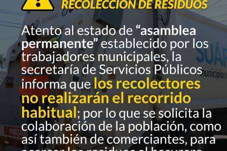 Atención: Recolección de residuos
