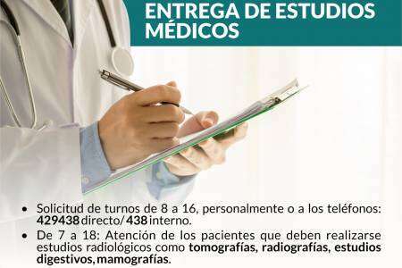 Salud: Oficina de Turnos y Entrega de Estudios Médicos