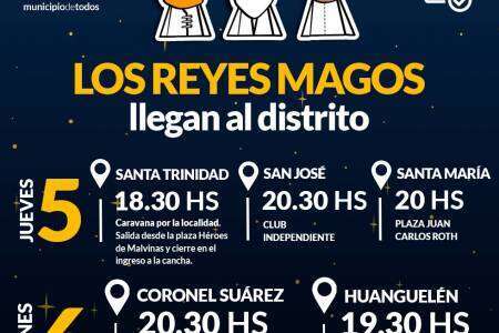 Los Reyes Magos están preparados para sorprender a los más chicos de Suárez, Pueblos Alemanes y Huanguelén