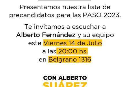 Presentación de lista de Alberto Fernández