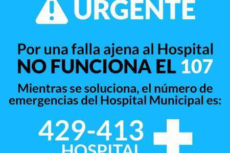 EL 107 de EMERGENCIAS está fuera de SERVICIO