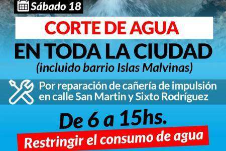 CORTE EN EL SUMINISTRO DE AGUA CORRIENTE