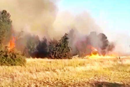 Controlan enorme incendio cerca del Dique Paso de las Piedras