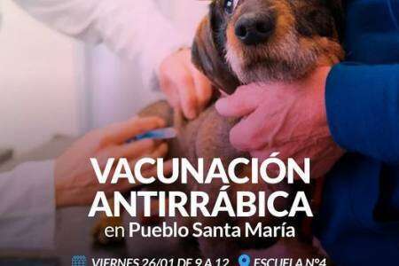 Campaña de vacunación antirrábica en Pueblo Santa María