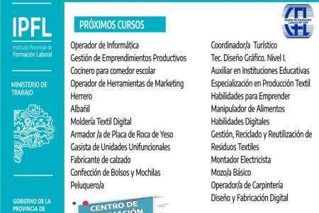 El Centro de Formación Laboral abrió las preinscripciones para los cursos 2024