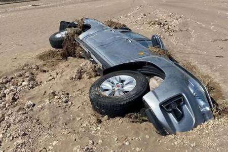 Así quedó Cuchillo Co, el pueblo de La Pampa que se inundó el mismo día que Bahía