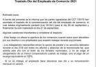 Se traslada el Día del Empleado de Comercio