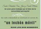 La comunidad parroquial sortea un "lechón móvil"
