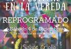 Por cuestiones climáticas se reprogramó el 1º Festival en la vereda